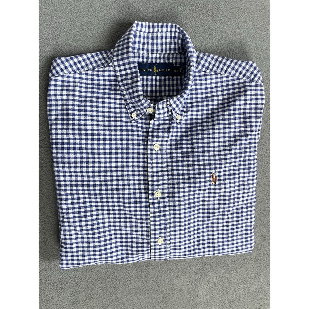 Polo Ralph Lauren Men's Medium Gingham Check Flesh Pony Button Down